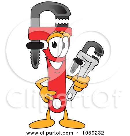 Royalty-Free Vector Clip Art Illustration of a Monkey Wrench Character by Mascot Junction