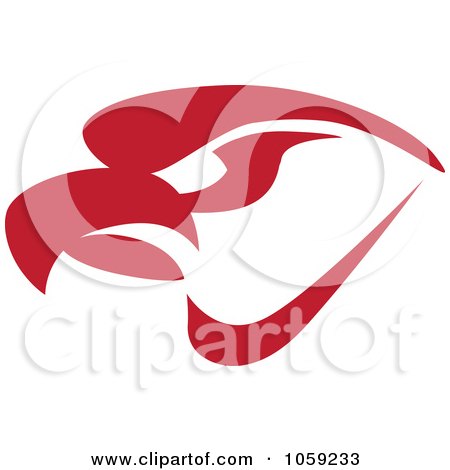 Royalty-Free Vector Clip Art Illustration of a Red Eagle Face by Mascot Junction