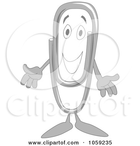 Royalty-Free Vector Clip Art Illustration of a Paperclip Character by Mascot Junction