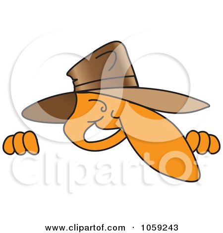Royalty-Free Vector Clip Art Illustration of a Detective Peeking Over A Surface by Mascot Junction