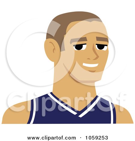 Royalty-Free Vector Clip Art Illustration of a Male Avatar Wearing A Jersey - 1 by Monica