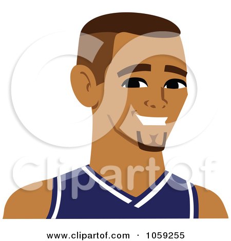 Royalty-Free Vector Clip Art Illustration of a Male Avatar Wearing A Jersey - 3 by Monica
