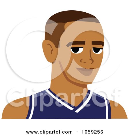 Royalty-Free Vector Clip Art Illustration of a Male Avatar Wearing A Jersey - 2 by Monica