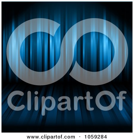 Royalty-Free Vector Clip Art Illustration of a Background Of Horizontal And Vertical Blue Lines On Black by KJ Pargeter