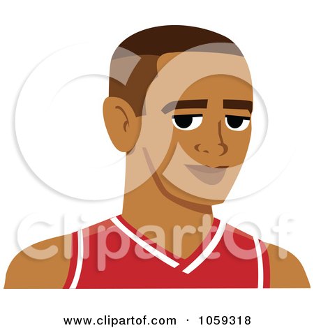 Royalty-Free Vector Clip Art Illustration of a Male Avatar Wearing A Basketball Jersey - 2 by Monica
