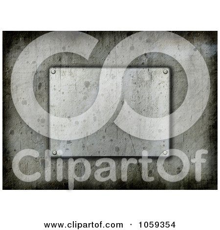 Royalty-Free CGI Clip Art Illustration of a Grungy Metal Plaque Background by KJ Pargeter