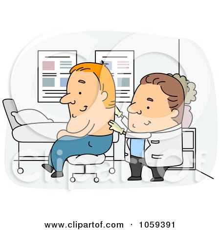 Royalty-Free Vector Clip Art Illustration of a Chiropractor Working On A Patient by BNP Design Studio