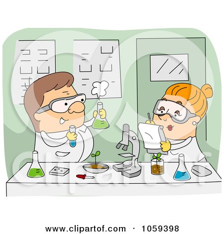 Royalty-Free Vector Clip Art Illustration of Scientists Working In An Agricultural Lab  by BNP Design Studio