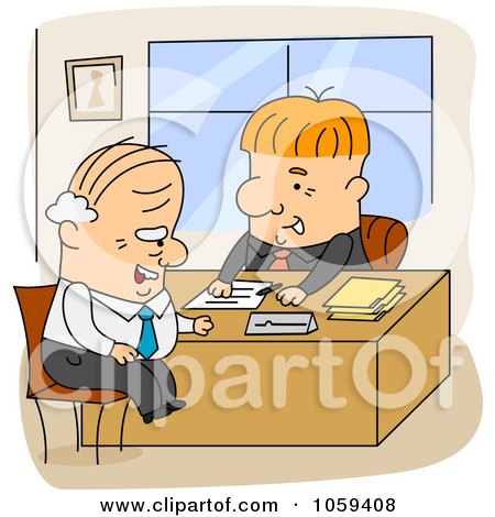 Royalty-Free Vector Clip Art Illustration of Cartoon Men Working In An Office by BNP Design Studio