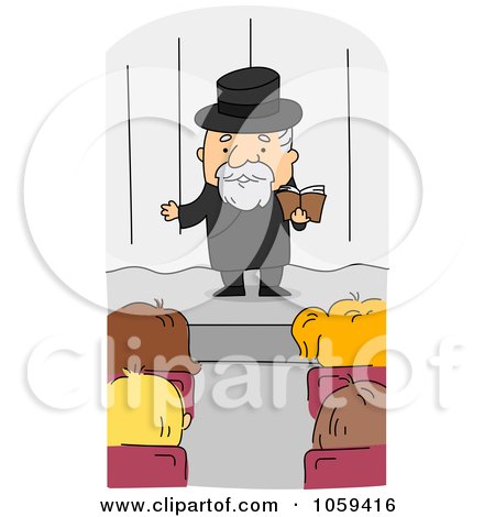 Royalty-Free Vector Clip Art Illustration of a Rabbi Speaking by BNP Design Studio