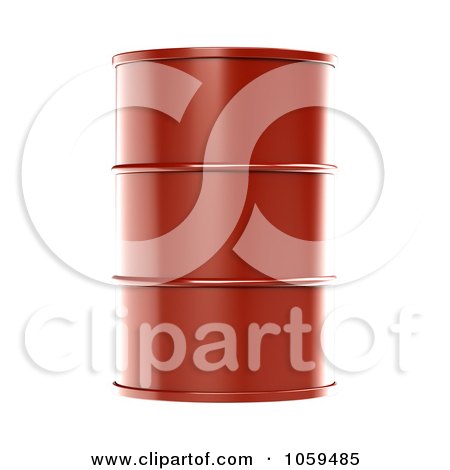 Royalty-Free CGI Clip Art Illustration of a 3d Red Barrel Of Gasoline by ShazamImages