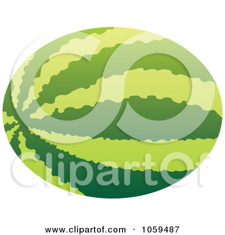 Royalty-Free Vector Clip Art Illustration of a 3d Whole Watermelon - 2 by Any Vector