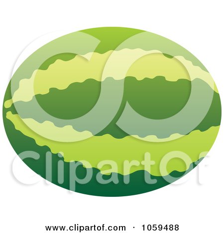 Royalty-Free Vector Clip Art Illustration of a 3d Whole Watermelon - 1 by Any Vector