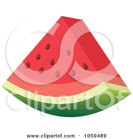 Royalty-Free Vector Clip Art Illustration of a 3d Slice Of Watermelon by Any Vector