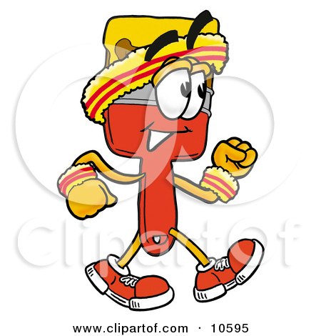 Clipart Picture of a Paint Brush Mascot Cartoon Character Speed Walking or Jogging by Mascot Junction