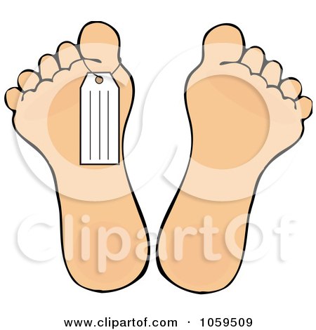 Royalty-Free Vector Clip Art Illustration of a Toe Tag On A Foot by djart