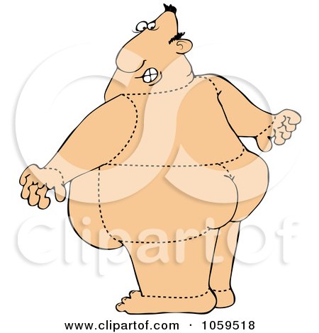 Royalty-Free Vector Clip Art Illustration of a Rear View Of A Quartered Man by djart