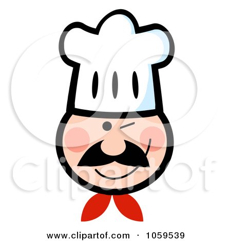 Royalty-Free Vector Clip Art Illustration of a Winking Chef Face by Hit Toon