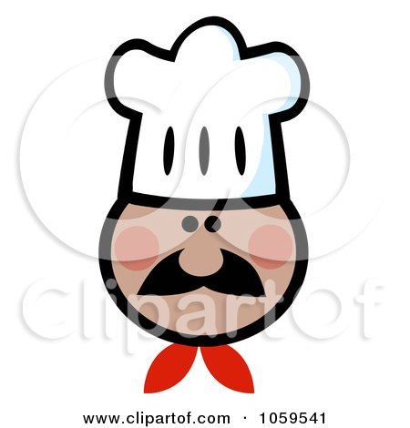 Royalty-Free Vector Clip Art Illustration of an African American Chef Face by Hit Toon