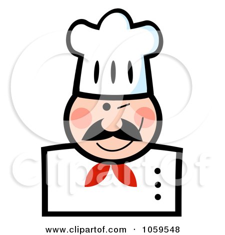 Royalty-Free Vector Clip Art Illustration of a Winking Caucasian Chef by Hit Toon