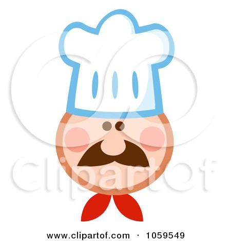 Royalty-Free Vector Clip Art Illustration of a Chef Face Wearing A Hat - 2 by Hit Toon
