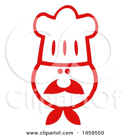 Royalty-Free Vector Clip Art Illustration of a Red And White Chef Face Wearing A Hat by Hit Toon