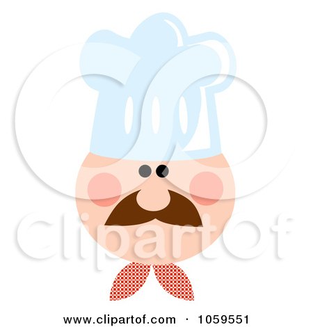 Royalty-Free Vector Clip Art Illustration of a Chef Face Wearing A Hat - 3 by Hit Toon