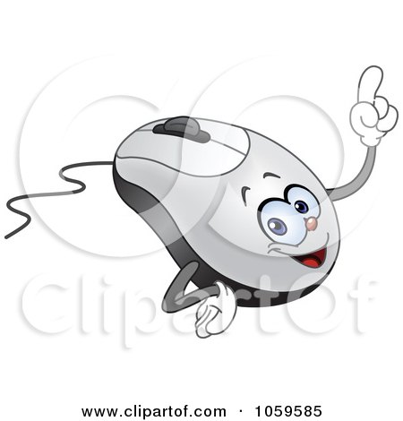 Royalty-Free Vector Clip Art Illustration of a Computer Mouse Character With An Idea by yayayoyo