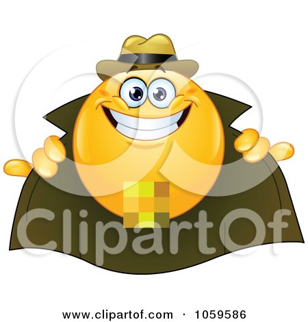 Royalty-Free Vector Clip Art Illustration of a Flasher Emoticon With Blurred Body Parts by yayayoyo