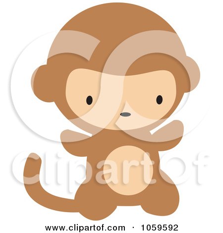 Royalty-Free Vector Clip Art Illustration of a Cute Baby Monkey by peachidesigns