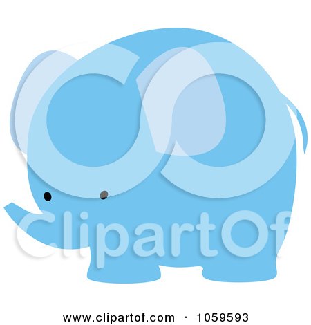 Royalty-Free Vector Clip Art Illustration of a Cute Blue Elephant by peachidesigns
