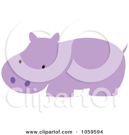 Royalty-Free Vector Clip Art Illustration of a Cute Purple Hippo by peachidesigns