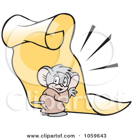 Royalty-Free Vector Clip Art Illustration of a Micah Mouse Holding Up A Scroll Memo by Johnny Sajem