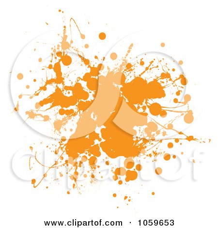Royalty-Free Vector Clip Art Illustration of an Orange Ink Ink Grunge Splat by michaeltravers