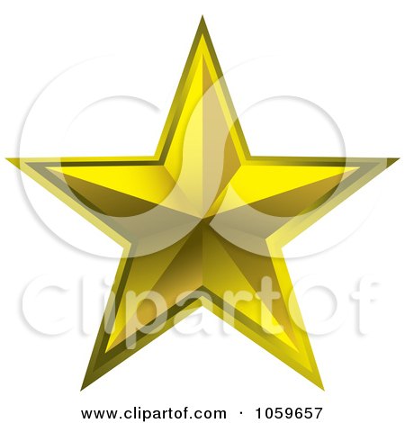 Royalty-Free Vector Clip Art Illustration of a 3d Golden Star by michaeltravers