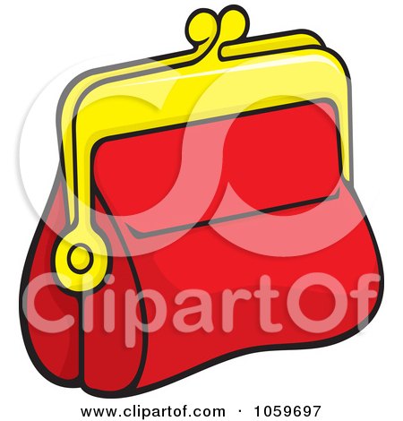 Royalty-Free Vector Clip Art Illustration of a Red Coin Purse by Any Vector