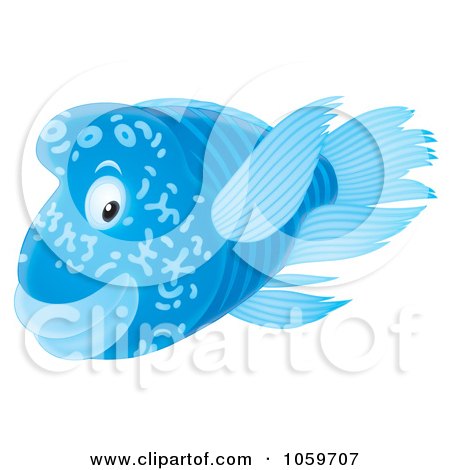 Royalty-Free Clip Art Illustration of a Blue Marine Fish by Alex Bannykh