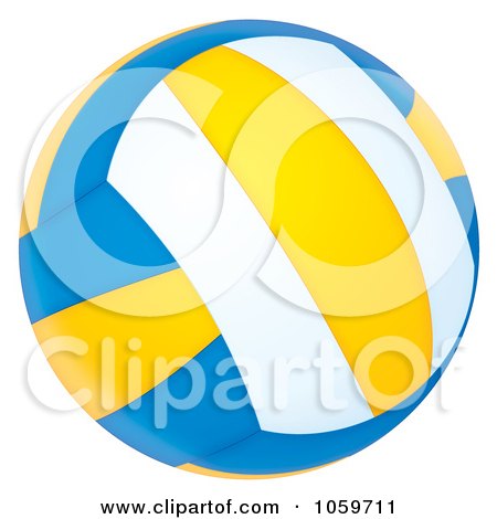 Royalty-Free Clip Art Illustration of an Airbrushed Volleyball by Alex Bannykh
