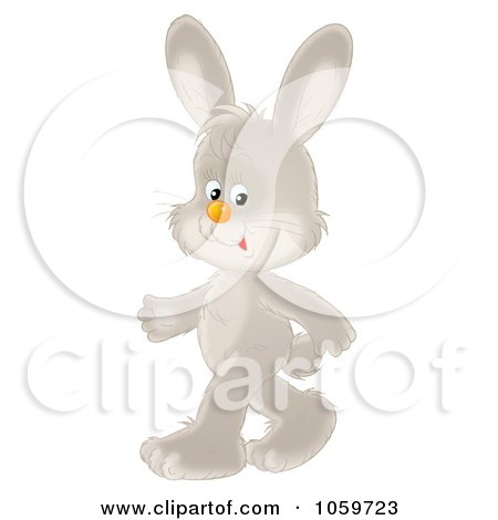 Royalty-Free Clip Art Illustration of a Rabbit Walking Upright by Alex Bannykh