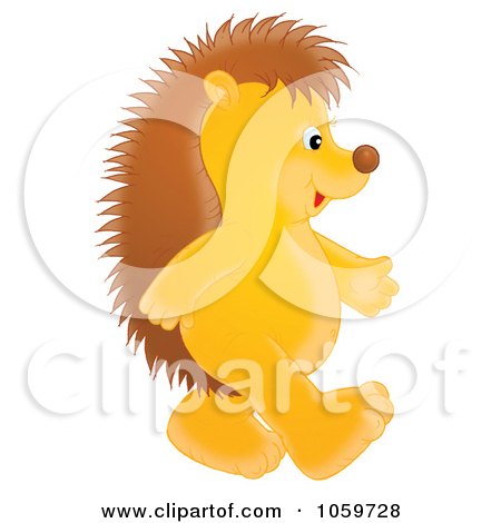 Royalty-Free Clip Art Illustration of a Walking Hedgehog by Alex Bannykh