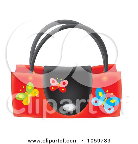 Royalty-Free Clip Art Illustration of an Airbrushed Butterfly Purse by Alex Bannykh