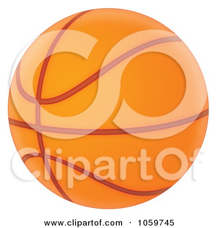 Royalty-Free Clip Art Illustration of an Airbrushed Basketball by Alex Bannykh
