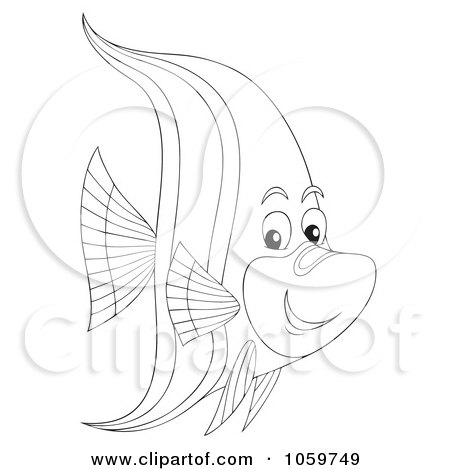 Royalty-Free Clip Art Illustration of a Coloring Page Outline Of A Marine Fish by Alex Bannykh
