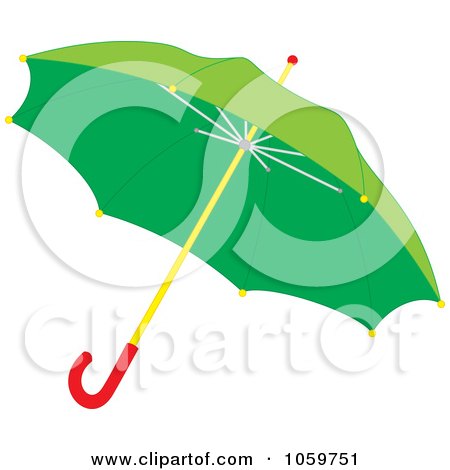 Royalty-Free Clip Art Illustration of a Green Umbrella by Alex Bannykh