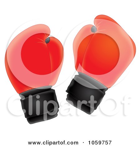 Royalty-Free Clip Art Illustration of an Airbrushed Pair Of Boxing Gloves by Alex Bannykh