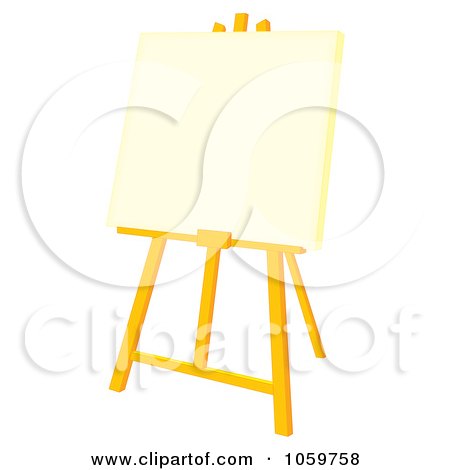Royalty-Free Clip Art Illustration of an Airbrushed Blank Canvas On An Easel by Alex Bannykh