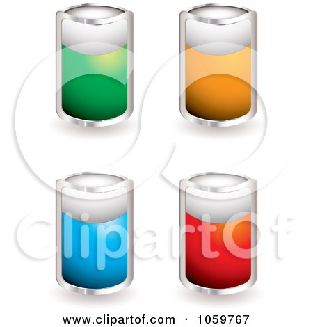 Royalty-Free Vector Clip Art Illustration of a Digital Collage Of Colorful Blank Shield Tags by michaeltravers