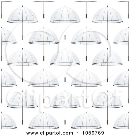 Royalty-Free Vector Clip Art Illustration of a Seamless Clear Umbrella Background by michaeltravers