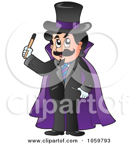 Royalty-Free Vector Clip Art Illustration of a Magician In A Purple Cape by visekart