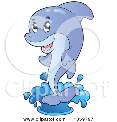 Royalty-Free Vector Clip Art Illustration of a Jumping Dolphin by visekart